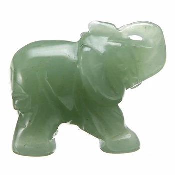 естествен нефрит зелен слон Artware декорация животински джоб каменна статуя фигурка благоприятен естествен кристал нефрит орнамент