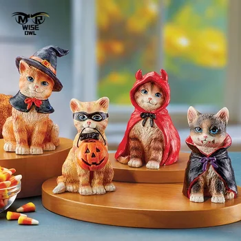 Колекции от смоли и т.н. Фигурки Хелоуин котка статуя фестивал декорации творчески животински миниатюрни фигурки декор