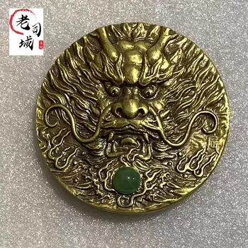Антични разни Месингов зодиакален медальон Драконов медальон Възпоменателна монета Новогодишен подарък за откриване на медна монета