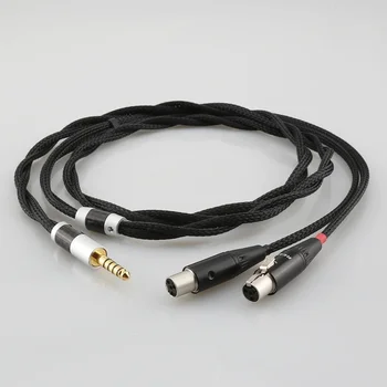 4.4MM балансиран посребрен слушалки слушалки ъпгрейд кабел за Audeze LCD-3 LCD3 LCD-2 LCD2 LCD-4