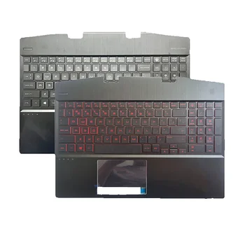 Нова американска клавиатура за HP OMEN 5 Air 15-DH 15-DH000 TPN-C143 геймър лаптоп клавиатура с подсветка Top Case бележник замяна червен