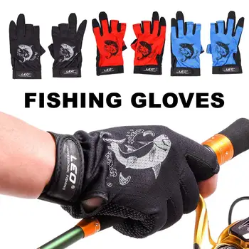 Риболов мъжки ръкавици жени водоустойчив три пръста нарязани против хлъзгане риболов колоездене риболов примамки Barb защита улов риба ръкавици