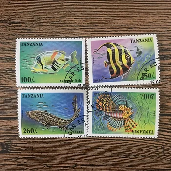 4Pcs/Set Танзания Пощенски марки 1995 Дълбоководни декоративни риби маркирани пощенски марки за събиране