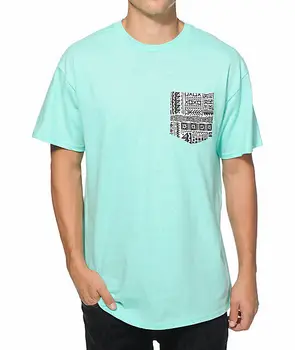 Empyre Mens Matobo Turquoise/Aqua Crazy Pocket Tee Shirt Ново S, M, L, XL, 2XL