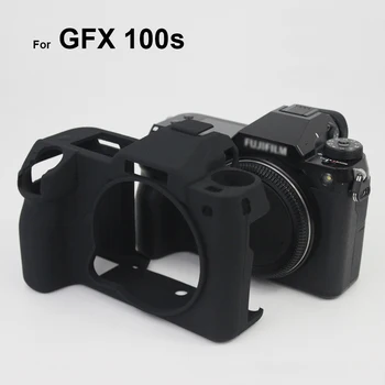 За Fuji Fujifilm GFX 100S Fullbody ултра-тънък лек мек силиконов гумен калъф за капак черен / оранжев / син