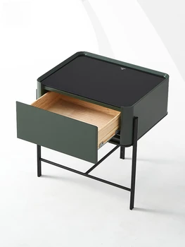 италиански лек луксозен стъклен нощен шкаф за лице скандинавски творчески стил нощен шкаф за съхранение и съхранение
