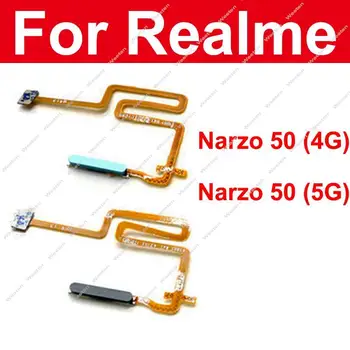 For Realme Narzo 50 Narzo 50 5G Сензор за пръстови отпечатъци Flex кабел Сензор за бутон за захранване Домашен сензор за докосване Сензор за пръстови отпечатъци Flex лента