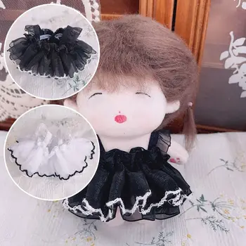 10cm кукла рокля дрехи с черен подстригване памук кукла рокля кукла облекло с черен тапицерия ръчно изработени кукла аксесоари костюм 10 см кукла