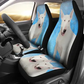 Bull Terrier Dog Print Калъфи за столчета за кола Комплект 2 бр, Аксесоари за кола Калъф за седалка