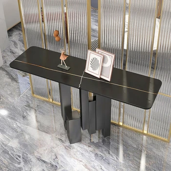 Light Luxury Iron Art Slate Console Tables Италиански мебели за хол Входна веранда кабинет Прост дом Тясна веранда маса