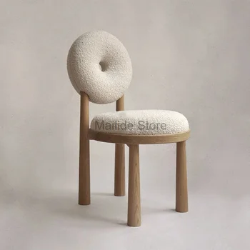 Nordic Fabric хол столове дървени стол за хранене творчески дома мебели дизайнер диван стол прост облегалка грим стол