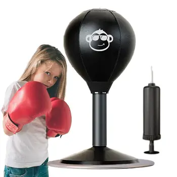 Настолна боксова круша Малка релефна боксова чанта Всмуквания към бюрото ви Бокс Punch Ball Fun Toy Gift Практическа боксова новост