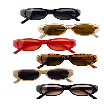 Нова мода Реколта слънчеви очила жени марка дизайнер ретро правоъгълник слънчеви очила женски Ins популярни цветни квадратни очила