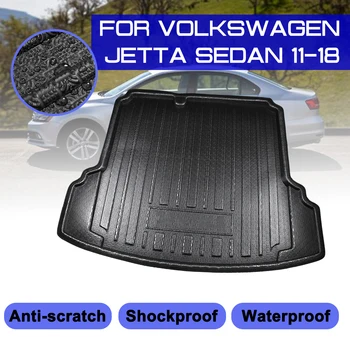 За Volkswagen Jetta седан 2011-2018 кола задния багажник багажник мат водоустойчиви подови постелки килим анти кал тава товарен лайнер