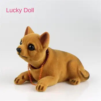 Кимащо куче клати главата си тигър кукла смола симулация куче играчка табло декорация кола орнаменти сладко момиче кола аксесоари
