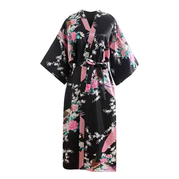 Rayon халати жени нощно облекло цвете дома дрехи интимни бельо случайни кимоно баня рокля дама секси нощна рокля извънгабаритни