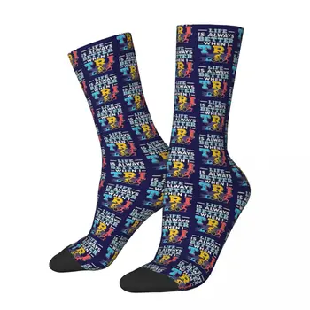 Животът е по-добър, когато аз Триатлон Унисекс зимни чорапи Туризъм Happy Socks уличен стил Луд чорап