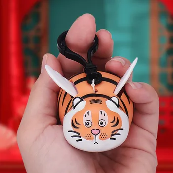 Cartoon Model Flying Tiger with Wings Keychain Orange Flying Tiger Flying Tiger Keyring Funny Kawaii Flying Tiger Pendant