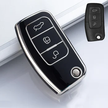 TPU Калъф за дистанционен ключ за кола за Ford Fiesta Focus 2 Ecosport Kuga Escape Falcon B-Max C-Max Eco Sport Galaxy аксесоари