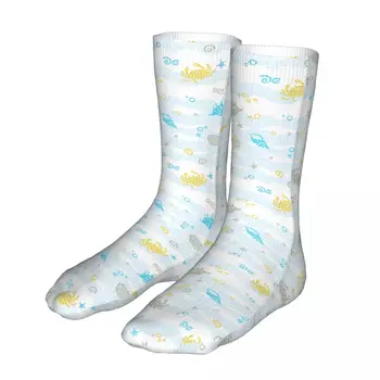 Happy Смешни чорапи Мъжки женски Harajuku сладък цветни раци чорапи морски животни графични чорапи пролет лято есен зима