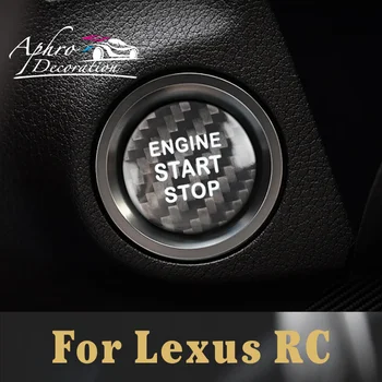 За Lexus RC кола двигател старт стоп бутон капак въглеродни влакна стикер 2014 2015 2016