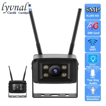 Sony335 5MP 3G 4G SIM карта Безжична IP камера за сигурност Wifi Bullet в автомобила Двупосочен аудио IR / цветна нощна версия слот за SD карта