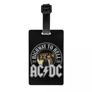 Персонализирана реколта рок AC DC багаж етикет с име карта Хеви метъл музикална група поверителност Cover ID етикет за пътна чанта куфар