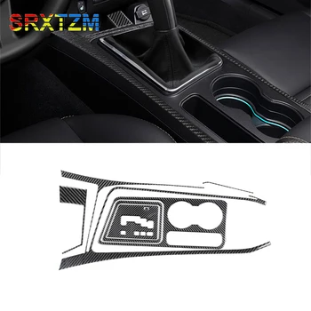 Car въглеродни влакна централен контрол Shift панел декор чаша притежателя стикери за Dodge Challenger 2008-2014 кола интериор тапицерия