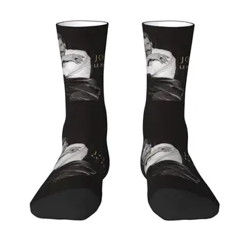 Cool Print Johnny Hallyday Рок чорапи за мъже жени Stretch лято есен зима френски френски певец екипаж чорапи