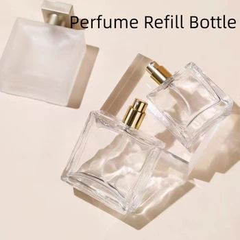 25ml/50ml празен парфюм спрей бутилка ясно матирано стъкло парфюм пулверизатор за многократна употреба пътуване жени мъже фина мъгла спрей дозатор
