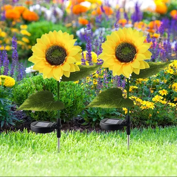 Водоустойчива пътека двор тревата сватба празник градина декорация цвете слънчева лампа LED слънчева светлина слънчоглед слънчева външна светлина