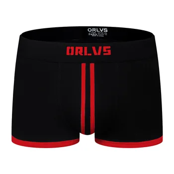 ORLVS Мъжко бельо памук U издутина чанта плоски ъглови панталони хлабав дишаща четириъгълник панталони мъжки OR167