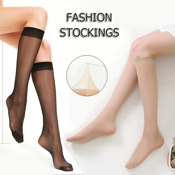 1pairs Секси чорапи Прозрачен кристал коприна тънък лято найлон чорапи женски дами над коляното чорапи за жени