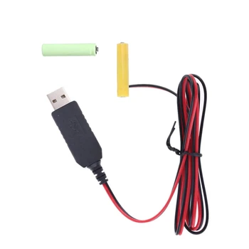 LR03 AAA манекен батерия елиминатори USB захранващ кабел Замяна на 2x1.5V батерии Батерията елиминира кабела за LED светлина