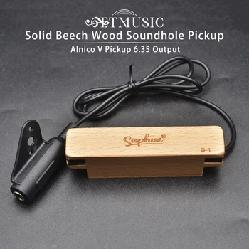 Нов SAPHUE S1 масивна букова дървесина SoundHole пикап Alnico V пикап 6.35 изходен магнит пикап китара части