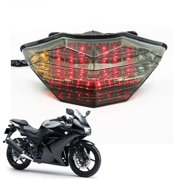 Мотоциклет модифициран светодиоден мигач Задна предупредителна задна светлина спирачна светлина за Kawasaki Ninja 250 250R 300 Z300 2013-2016