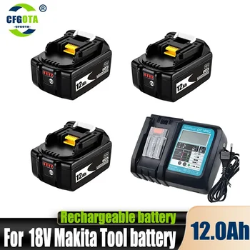 Нов 100% оригинален за Makita 18V 12000mAh акумулаторна батерия за електроинструменти с LED литиево-йонна подмяна LXT BL1860B BL1860 BL1850