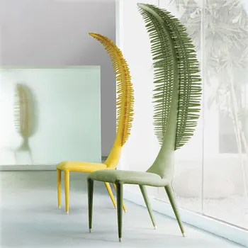 Фен-образна творческа личност Високо обратно шезлонг Банан перо форма форма изкуство стол