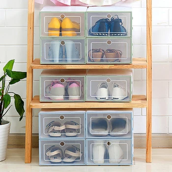 Кутия за съхранение Обувки Прозрачен прахоустойчив подреждащ се един върху друг калъф за чекмедже Организатор Шкаф за обувки Шкаф за обувки