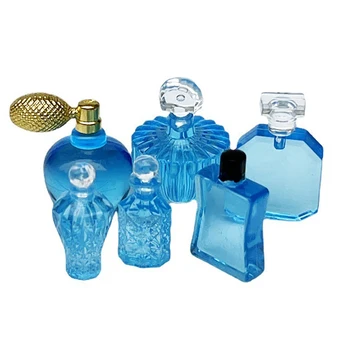 1:12 6Pcs / Set парфюм бутилка аксесоари миниатюрни мини играчки мебели за бебе момиче синьо