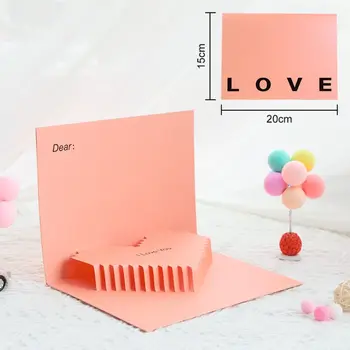 Танабата Ден на Свети Валентин Creative 3d триизмерна поздравителна картичка двойка розова любовна картичка подарък хартия скулптура продукти