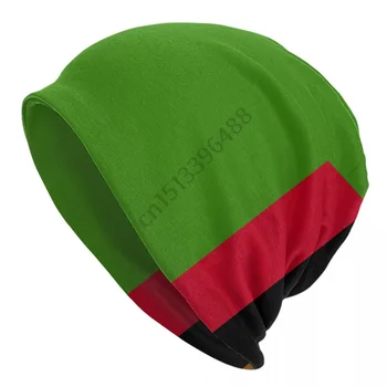 Замбия флаг Beanie Bonnet плетени шапки мъже жени готино унисекс възрастни зимни топли skullies шапки шапка