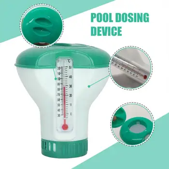 Плувен басейн Плаващ хлорен дозатор с термометър за дезинфекция Автоматична апликаторна помпа Аксесоари за басейни