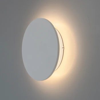 LED кръгла водоустойчива IP65 стена светлина черно и бяло алуминий за открит градински двор водоустойчива стенна лампа AC90-260V