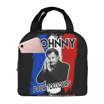Johnny Hallyday Forever Lunch Bag Portable изолирани платно охладителни чанти рок музика термичен пикник мъкна за жени деца