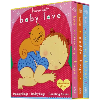 3Книги/Комплект татко мама прегръдка Броене на целувки, Карън Кац, Бебе Детски книги на възраст 1 2 3, английска книжка с картинки, 9781481445771