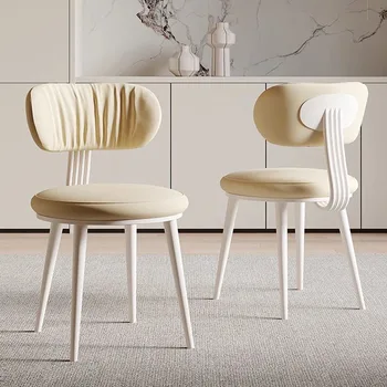 Естетически модерни столове за хранене Луксозен бял метален скандинавски стол Всекидневна Удобни шезлонги Salle Manger Кухненски мебели