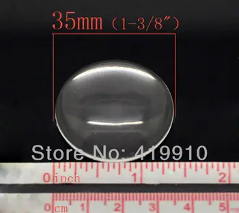 Безплатна доставка-5бр кръгъл стъклен купол плосък гръб 35mm за тава висулка покритие стъкло занаяти DIY M0085