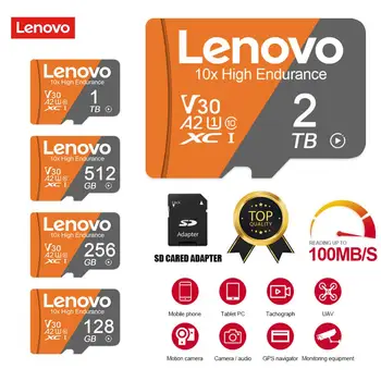 Lenovo SD карта памет 128gb 1TB V30 Micro TF SD карта 2TB високоскоростна SD карта cartao de memoria За nintendo 64 ps vita Steam Deck