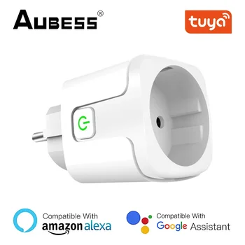 Aubess 20A EU Plug WIFI Bluetooth безжично дистанционно гнездо Интелигентен таймер Plug Гласов контрол Начало Пожарозащитно PC Smart Socket